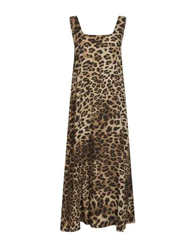Officine Generale Officine Générale Woman Maxi Dress Beige Size Xs Viscose In Brown