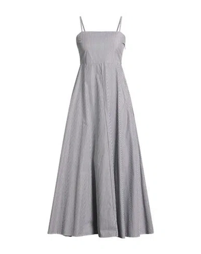 Officine Generale Officine Générale Woman Midi Dress Black Size L Cotton In Gray