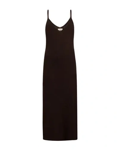 Officine Generale Officine Générale Woman Midi Dress Dark Brown Size Xs Merino Wool