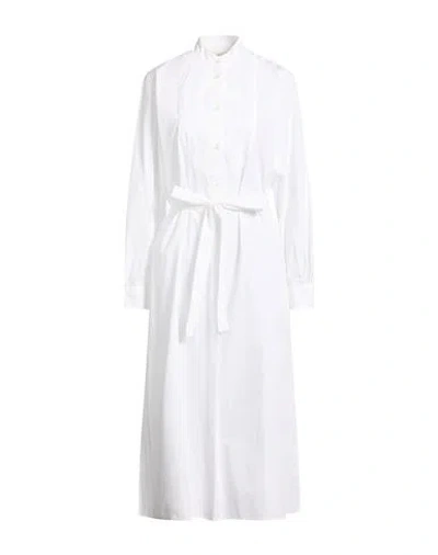 Officine Generale Officine Générale Woman Midi Dress White Size Xl Cotton