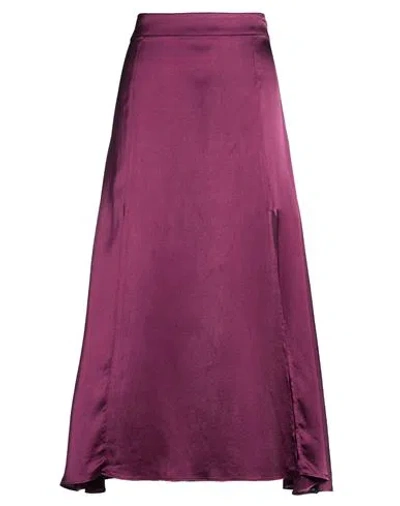 Officine Generale Officine Générale Woman Midi Skirt Plum Size L Viscose In Purple