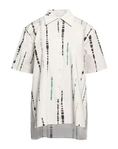 Officine Generale Officine Générale Woman Shirt Light Grey Size M Cotton, Elastane In Neutral