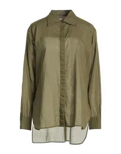 Officine Generale Officine Générale Woman Shirt Military Green Size L Cotton