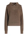 Officine Generale Officine Générale Woman Sweater Taupe Size Xl Merino Wool In Brown