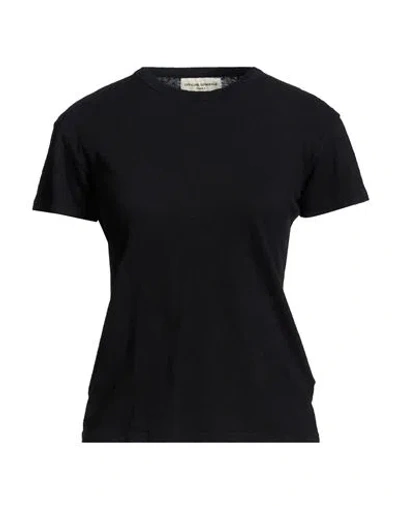 Officine Generale Officine Générale Woman T-shirt Black Size Xl Cotton, Linen