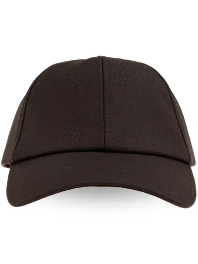 Officine Generale Wool Baseball Cap In 褐色