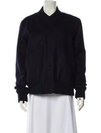 Pre-owned Officine Generale Wool Bomber Jacket In Blue