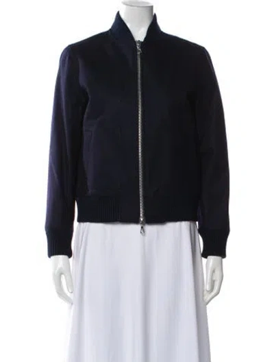 Pre-owned Officine Generale Wool Bomber Jacket In Blue