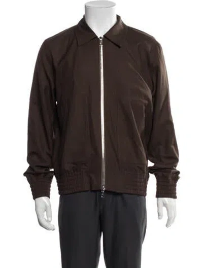 Pre-owned Officine Generale Wool Bomber Jacket In Brown