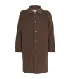 Officine Generale Wool Bryce Overcoat In Brown