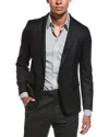 Officine Generale Arthus Italian Fresco Jacket Dark Grey In Black