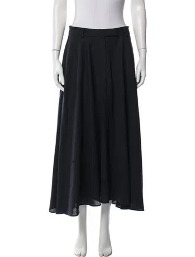 Pre-owned Officine Generale Wool Long Skirt In Blue
