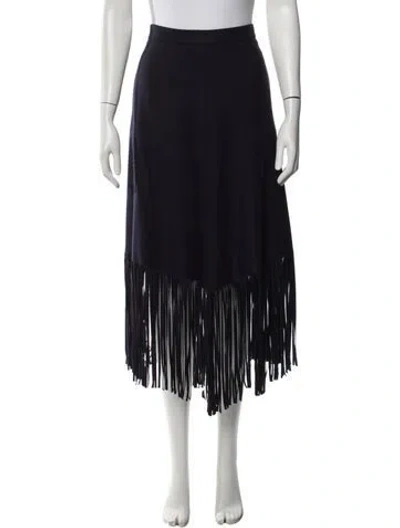 Pre-owned Officine Generale Wool Long Skirt W/ Tags In Blue