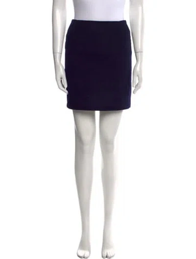 Pre-owned Officine Generale Wool Mini Skirt In Blue