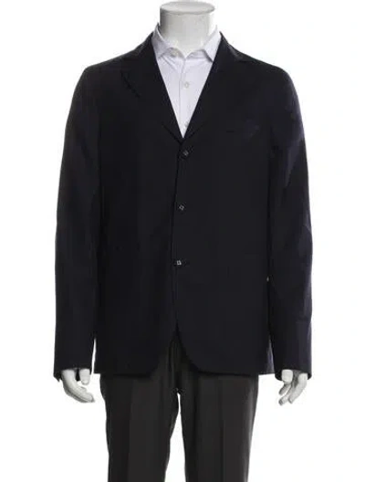 Pre-owned Officine Generale Wool Overcoat In Blue