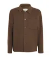 Officine Generale Wool Overshirt In Brown
