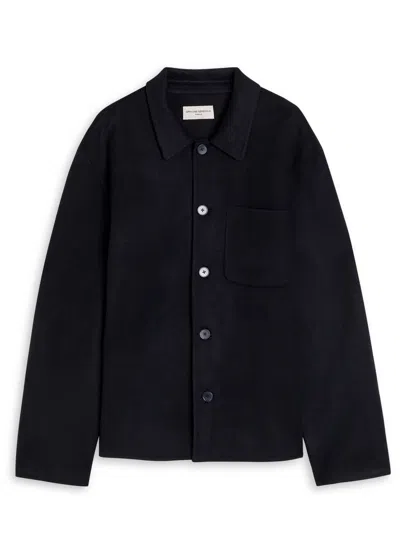 Officine Generale Officine Générale Wool Overshirt Jacket In Black