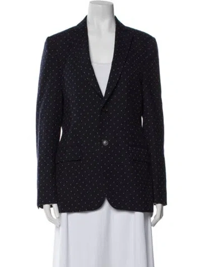 Pre-owned Officine Generale Wool Printed Blazer In Blue