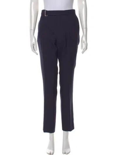 Pre-owned Officine Generale Wool Straight Leg Pants In Blue