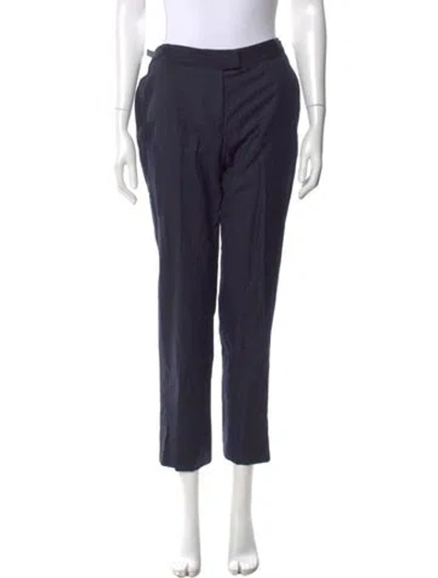 Pre-owned Officine Generale Wool Straight Leg Pants In Blue