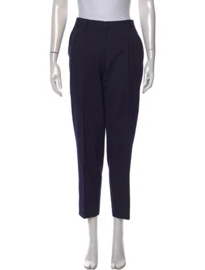 Pre-owned Officine Generale Wool Straight Leg Pants In Blue