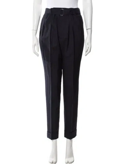 Pre-owned Officine Generale Wool Straight Leg Pants In Blue