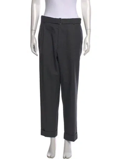 Pre-owned Officine Generale Wool Straight Leg Pants In Grey