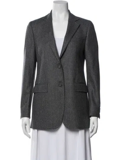 Pre-owned Officine Generale Wool Striped Blazer In Gray