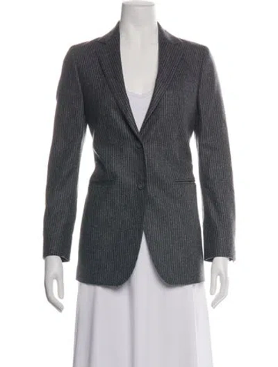 Pre-owned Officine Generale Wool Striped Blazer In Grey
