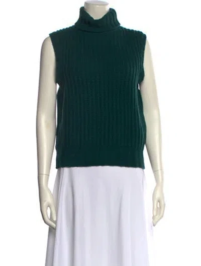 Pre-owned Officine Generale Wool Turtleneck Sweater In Green