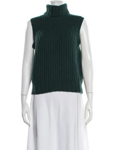 Pre-owned Officine Generale Wool Turtleneck Sweater In Green