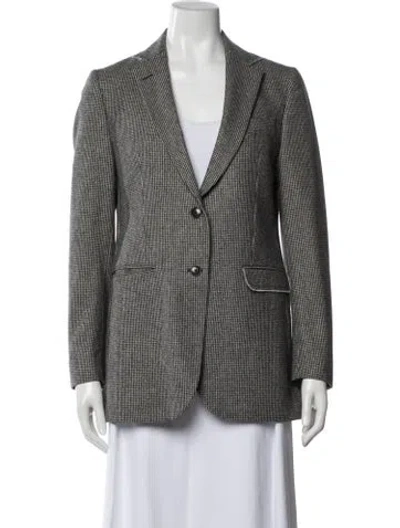 Pre-owned Officine Generale Wool Tweed Pattern Blazer In Grey