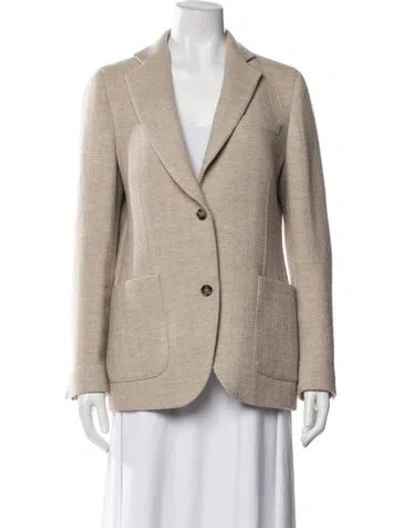 Pre-owned Officine Generale Wool Tweed Pattern Blazer In Neutrals