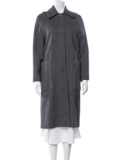 Pre-owned Officine Generale Wool Tweed Pattern Coat In Gray