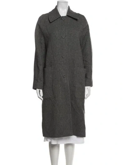 Pre-owned Officine Generale Wool Tweed Pattern Coat In Green