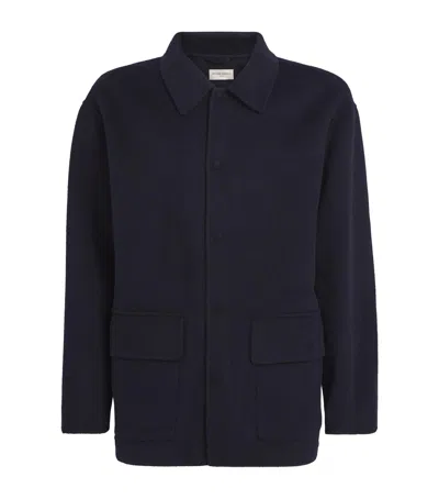 Officine Generale Wool Vasco Jacket In Blue