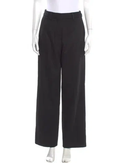 Pre-owned Officine Generale Wool Wide Leg Pants In Black