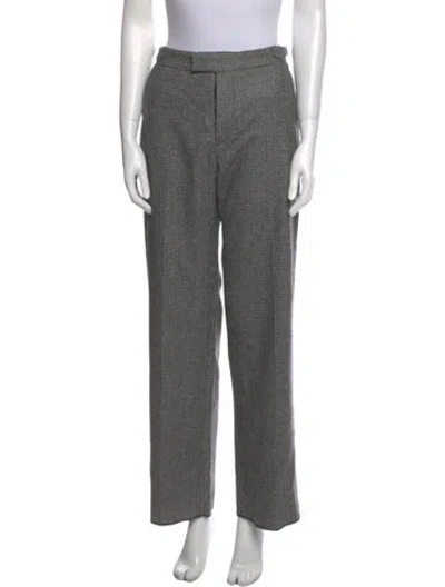 Pre-owned Officine Generale Wool Wide Leg Pants In Gray