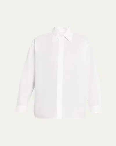 Officine Generale Yari Cotton Poplin Button-front Shirt In White
