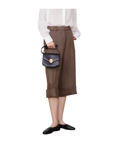 Officine Generale Ysee Shorts In Toffeeblack