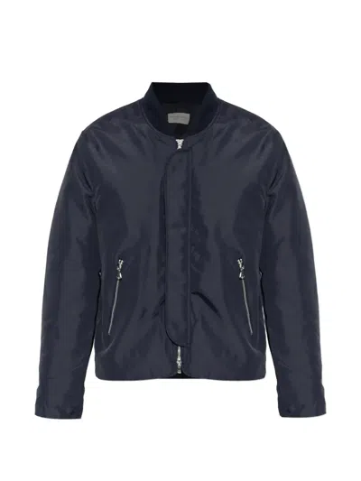 Officine Generale Zip-fastening Bomber Jacket In Blue