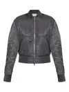 Officine Generale Zip-up Bomber Jacket In Gray