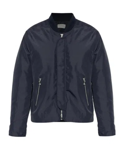 Officine Generale Zip-fastening Bomber Jacket In Blue