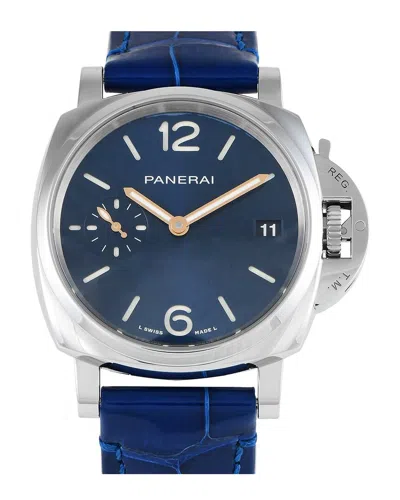 Officine Panerai Unisex Luminor Watch (authentic ) In Blue