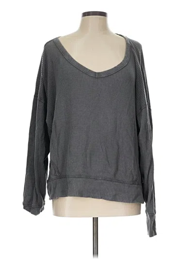 Pre-owned Offline By Aerie 3/4 Sleeve T-shirt In Gray