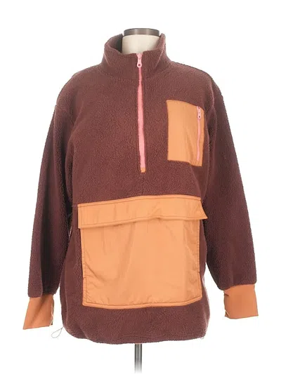 Pre-owned Offline By Aerie Fleece Jacket In Brown