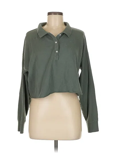 Pre-owned Offline By Aerie Long Sleeve Blouse In Green