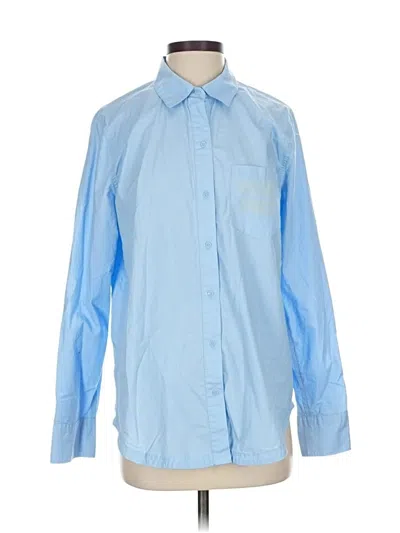 Pre-owned Offline By Aerie Long Sleeve Button Down Shirt In Blue