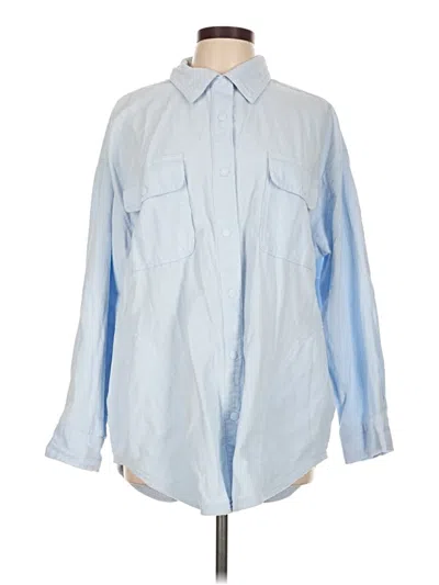 Pre-owned Offline By Aerie Long Sleeve Button Down Shirt In Blue