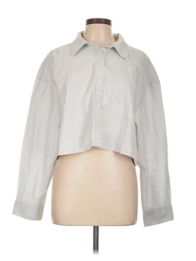 Offline By Aerie Long Sleeve Button Down Shirt In Gray